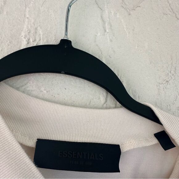 FEAR OF GOD Essentials Tee Shirt Men Large Oversized Cream - Picture 8 of 12